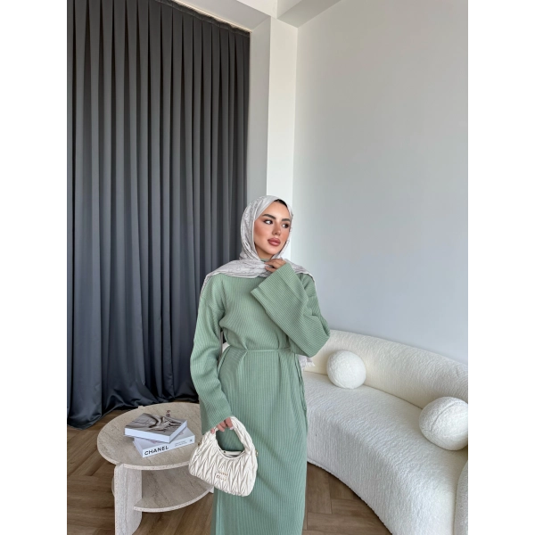 Dora Triko Elbise - Mint