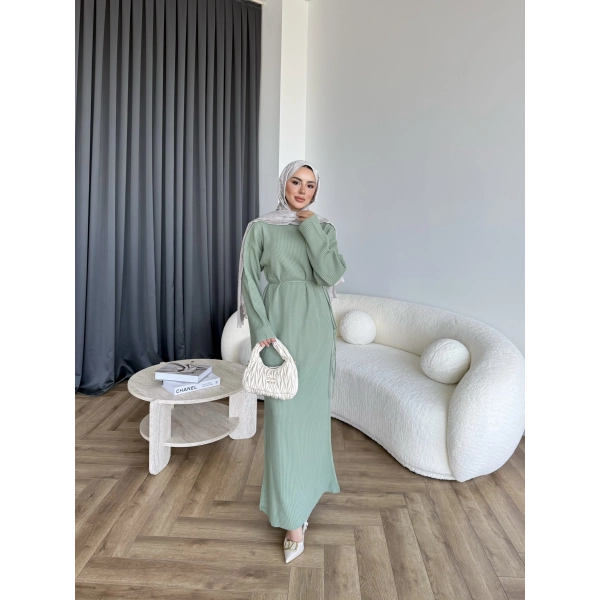 Dora Triko Elbise - Mint