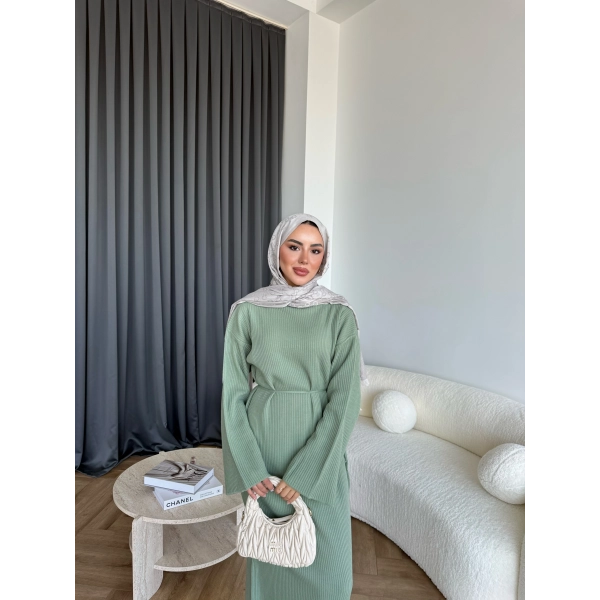 Dora Triko Elbise - Mint