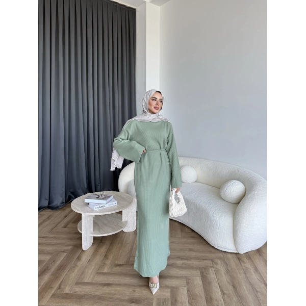 Dora Triko Elbise - Mint