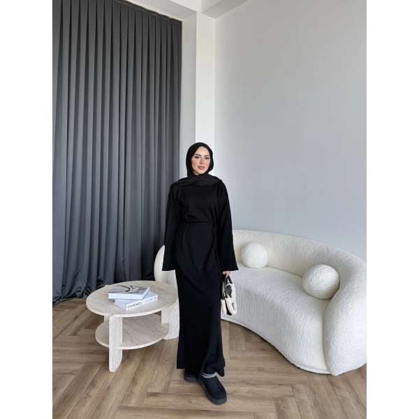 Dora Triko Elbise - Siyah