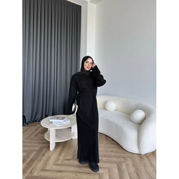 Dora Triko Elbise - Siyah