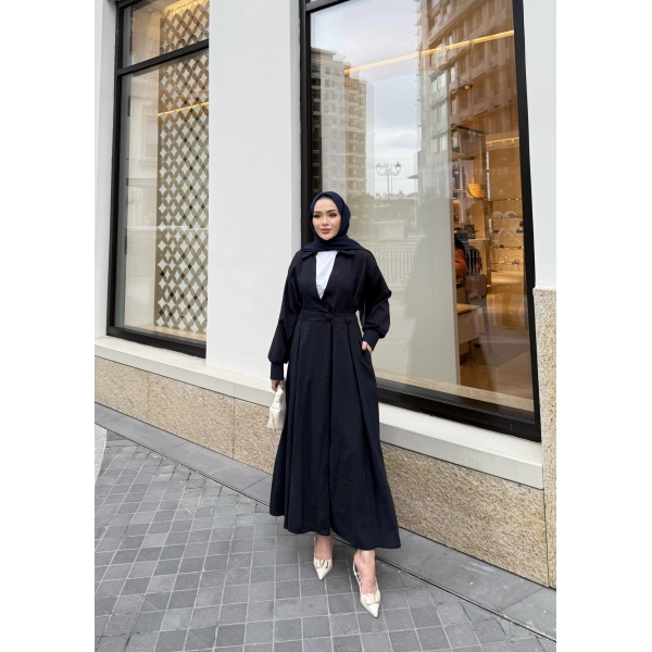 Düğmeli Anvelop Elbise - Lacivert