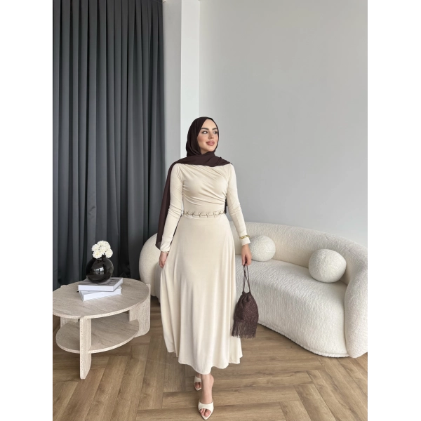 Duq - Lenox Buzzy Elbise - Bej