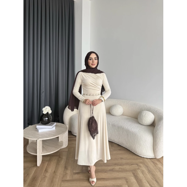 Duq - Lenox Buzzy Elbise - Bej
