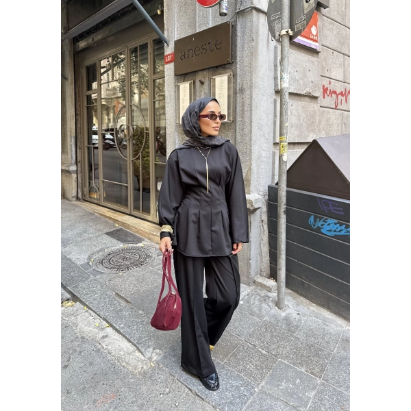 Esil Krep Takım - Siyah