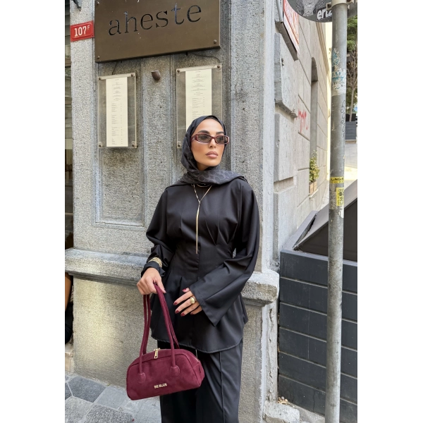 Esil Krep Takım - Siyah