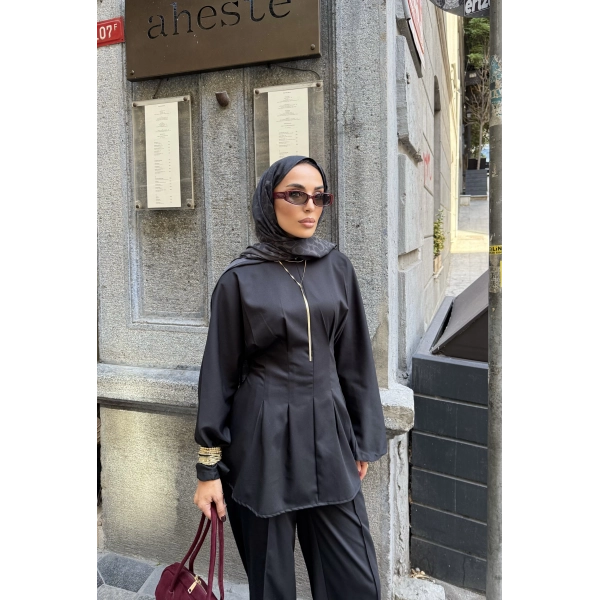 Esil Krep Takım - Siyah