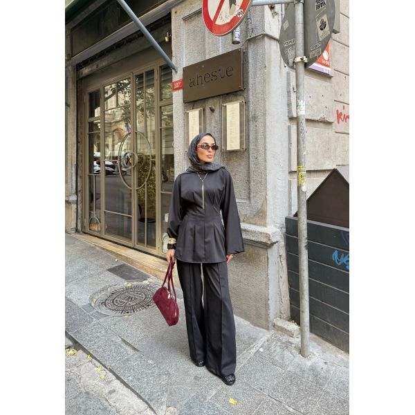 Esil Krep Takım - Siyah