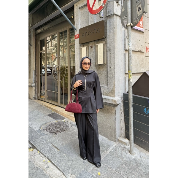 Esil Krep Takım - Siyah