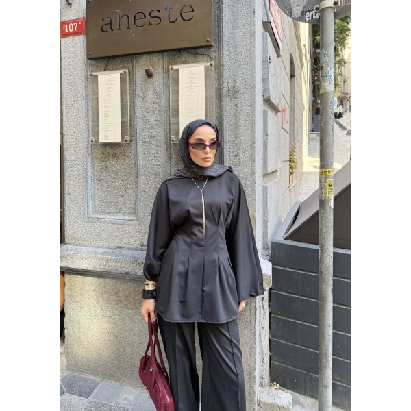 Esil Krep Takım - Siyah