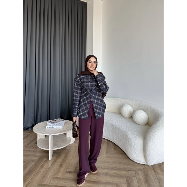 Esla Kareli Gömlek - Lacivert