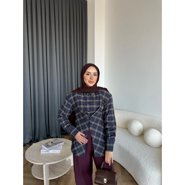 Esla Kareli Gömlek - Lacivert