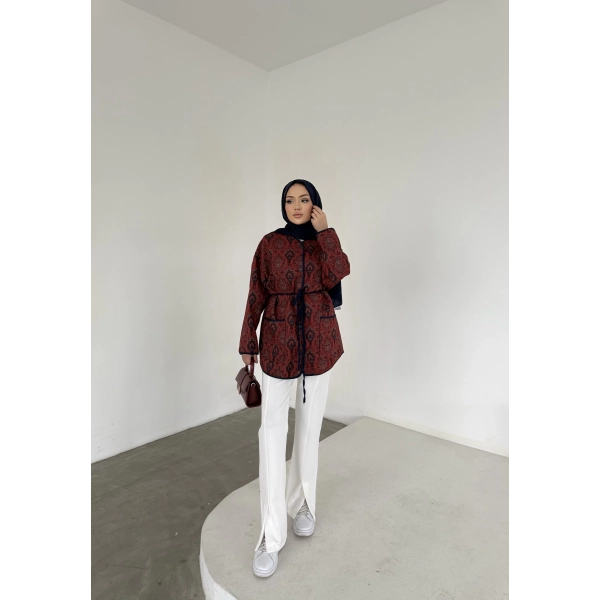 Etnik Desen Biyeli Ceket