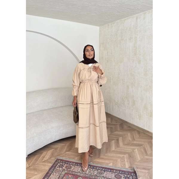Exlan İndirimli Elbise - Bej