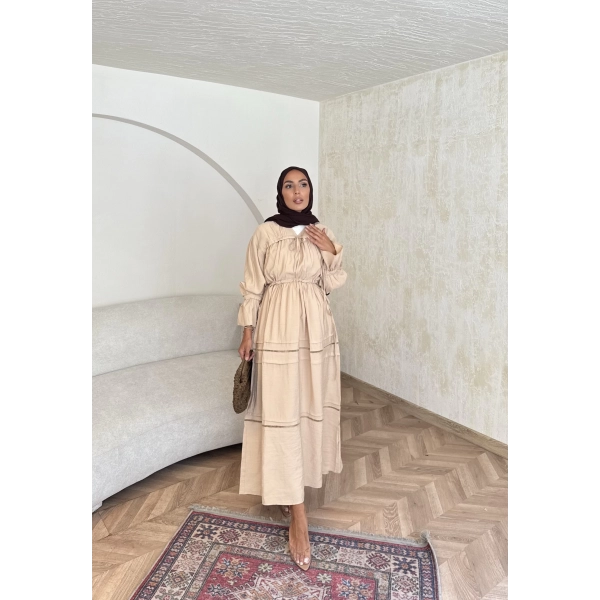 Exlan İndirimli Elbise - Bej