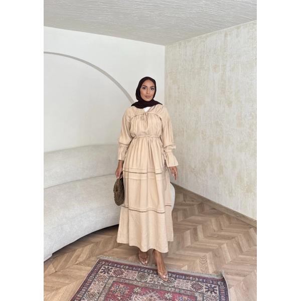 Exlan İndirimli Elbise - Bej