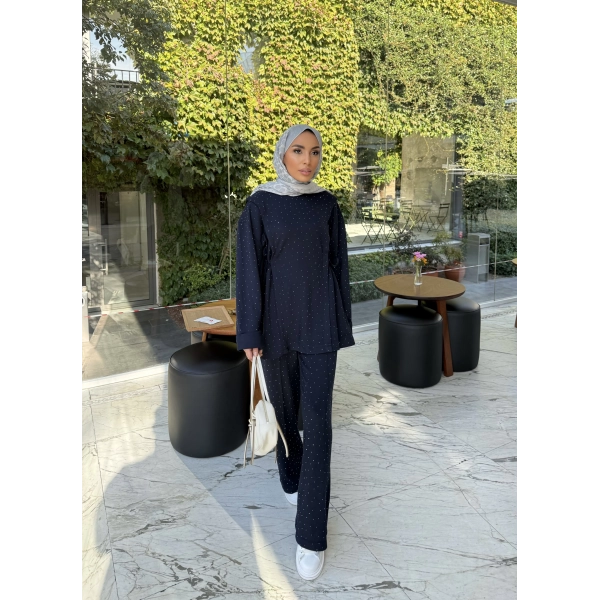 Bendetta Taşlı Oysh Takım - Lacivert
