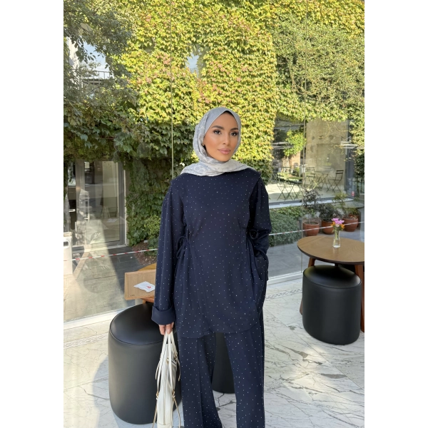 Bendetta Taşlı Oysh Takım - Lacivert