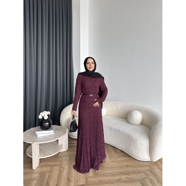 Fuş - Rodry Dantel Elbise - Bordo