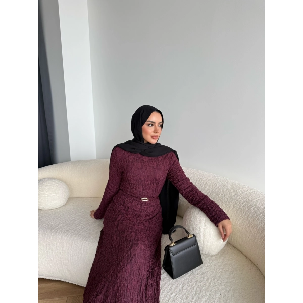 Fuş - Rodry Dantel Elbise - Bordo