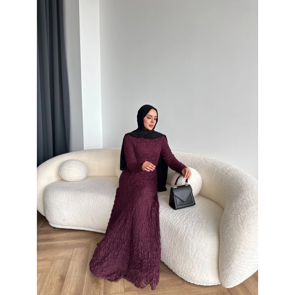 Fuş - Rodry Dantel Elbise - Bordo