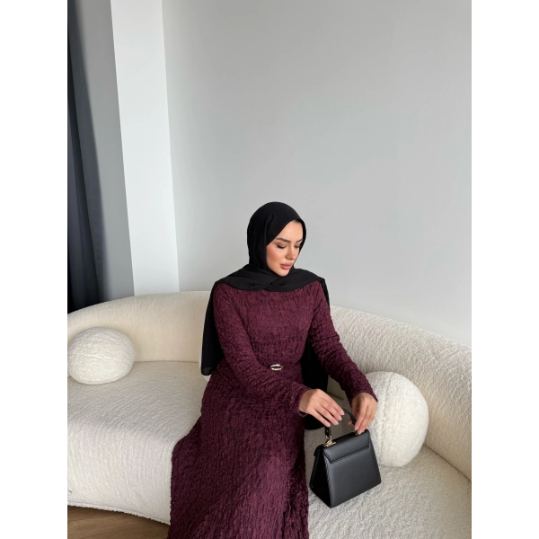 Fuş - Rodry Dantel Elbise - Bordo