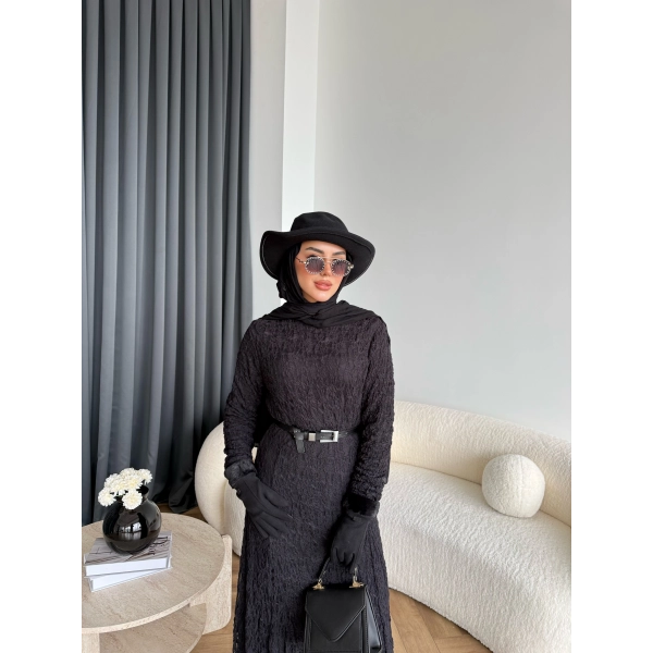 Fuş - Rodry Dantel Elbise - Siyah