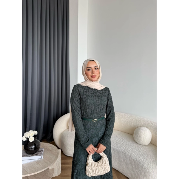 Fuş - Rodry Dantel Elbise - Yeşil