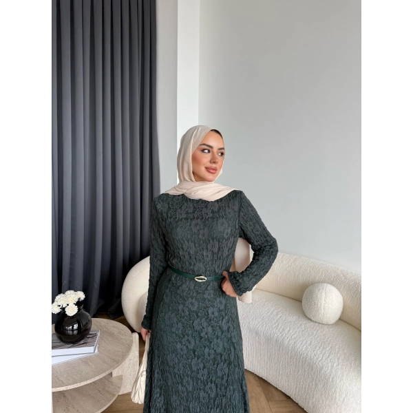 Fuş - Rodry Dantel Elbise - Yeşil