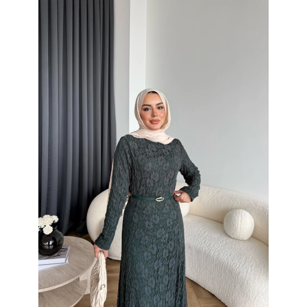Fuş - Rodry Dantel Elbise - Yeşil