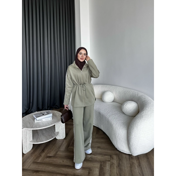 Gollan Fermuarlı Scuba Takım - Yeşil