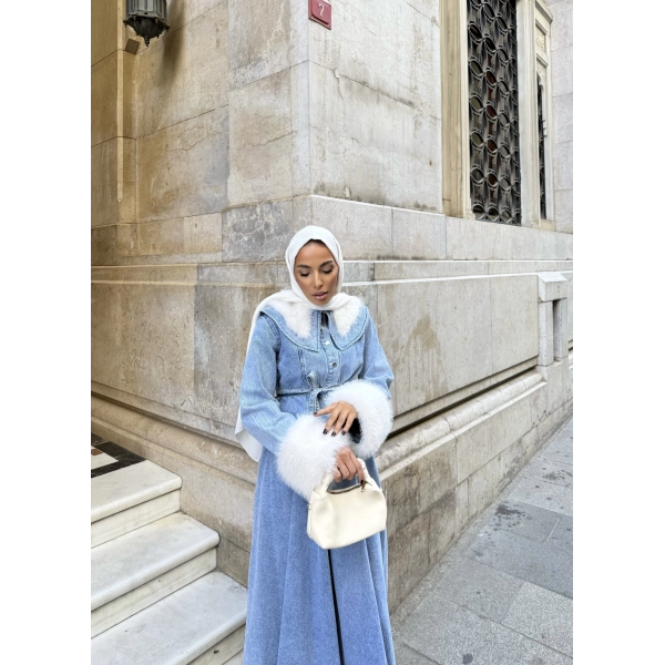 Gülin Kürk Detay Etekli Kot Takım