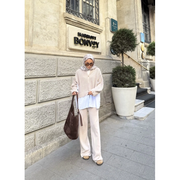 Hanne Gömlek Detaylı Takım - Bej