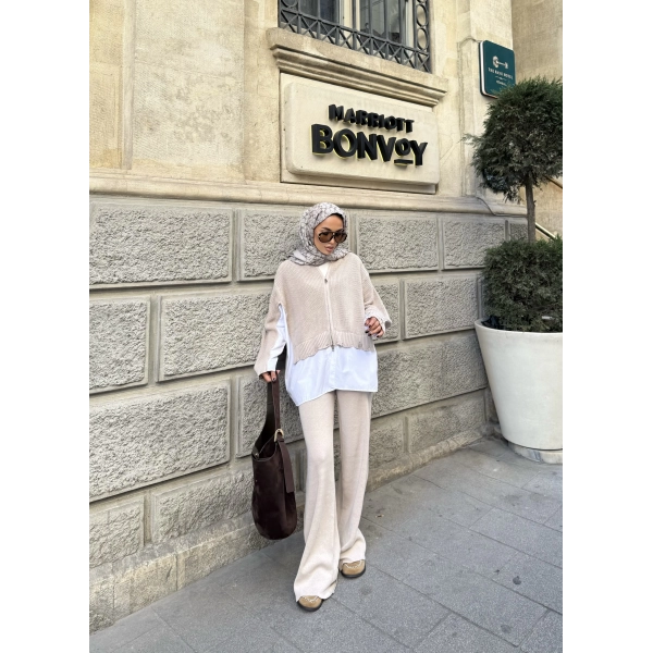 Hanne Gömlek Detaylı Takım - Bej