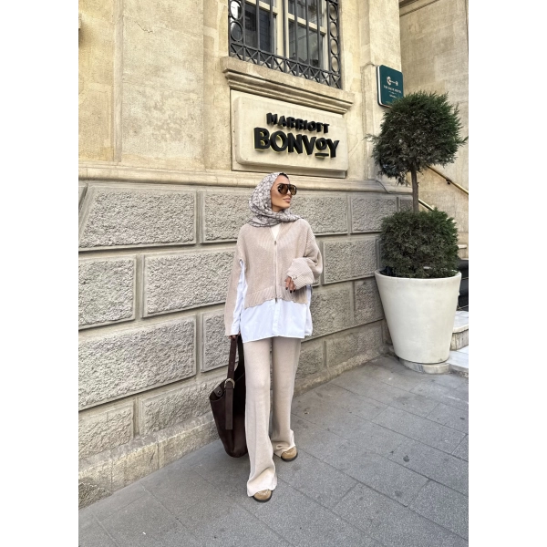 Hanne Gömlek Detaylı Takım - Bej