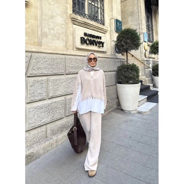 Hanne Gömlek Detaylı Takım - Bej