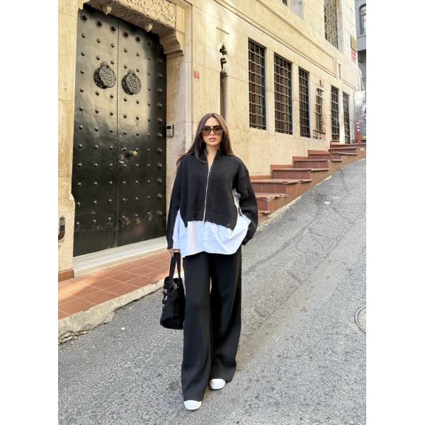 Hanne Gömlek Detaylı Takım - Siyah