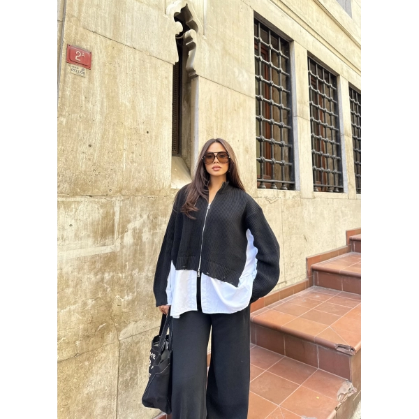 Hanne Gömlek Detaylı Takım - Siyah