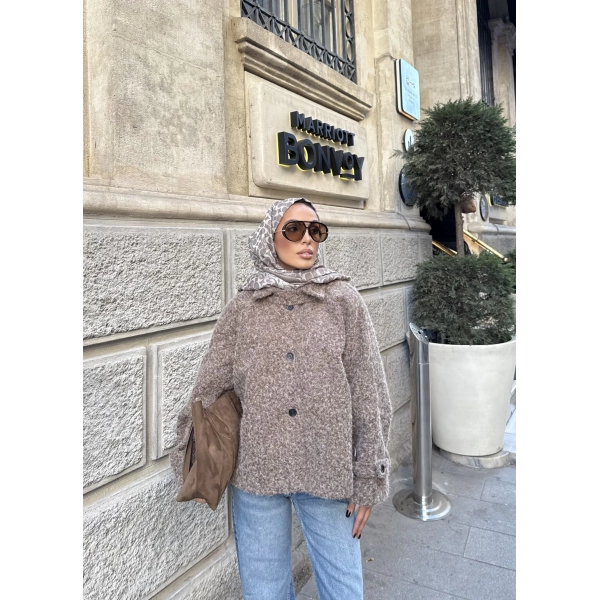 Hansa Düğmeli Kaban Ceket - Vizon