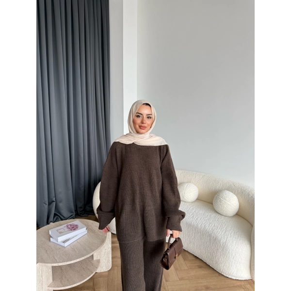 Harlin Triko Takım - Kahve