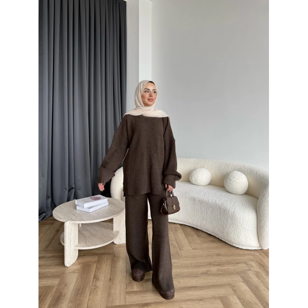 Harlin Triko Takım - Kahve