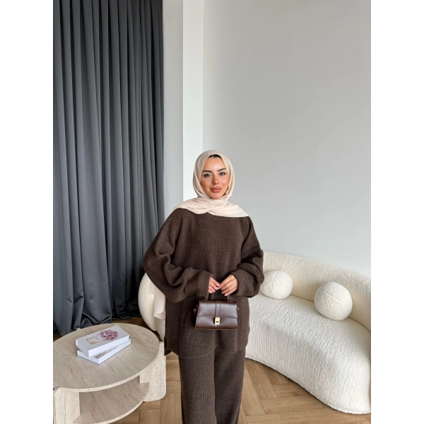 Harlin Triko Takım - Kahve