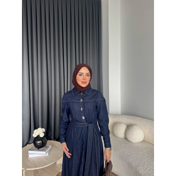 Hen - Enzo Kot Elbise - Koyu Mavi