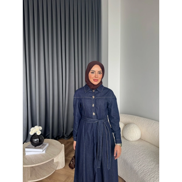 Hen - Enzo Kot Elbise - Koyu Mavi