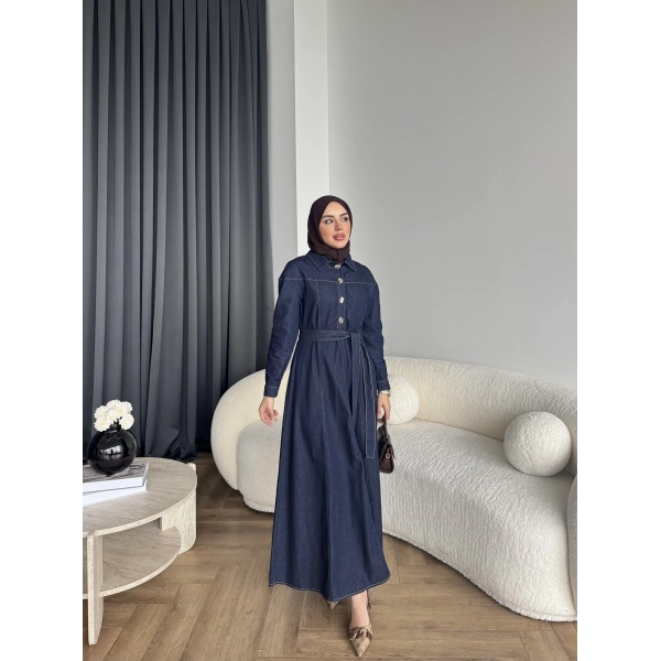 Hen - Enzo Kot Elbise - Koyu Mavi