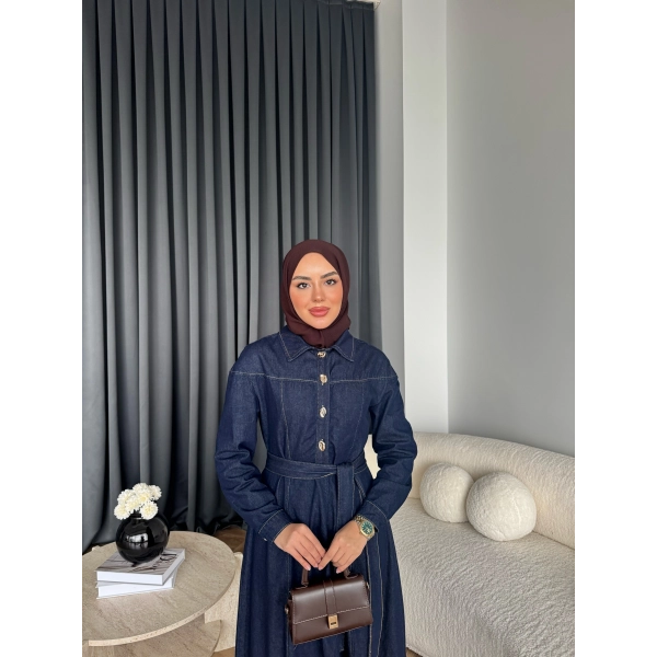 Hen - Enzo Kot Elbise - Koyu Mavi