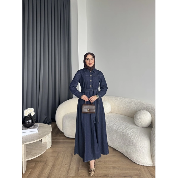 Hen - Enzo Kot Elbise - Koyu Mavi