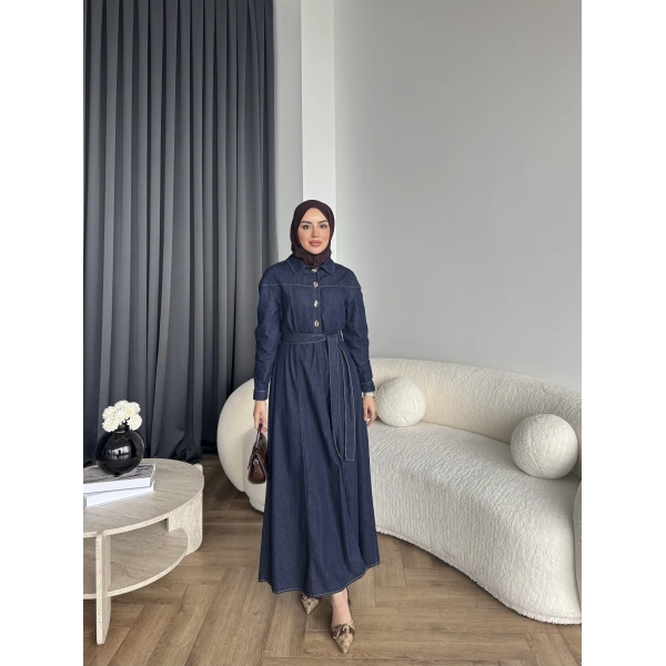 Hen - Enzo Kot Elbise - Koyu Mavi