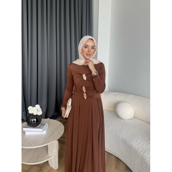 Hr - Desan Sandy Elbise - Kahve ÖN SİPARİŞ